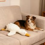 Nixegym Large Plush White Duck Dog Toy, Realistic Goose Design Dolls Suitable for Dogs Chew and Play, Best Indoor Puppies and Senior Pups (50cm 19.69inch)