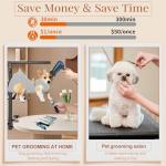 Mot Ycse Professional Dog Grooming Table Arm with Hammock, Scissors, Nail Clipper Kit - Adjustable Grooming Arm Restraint System for Small Medium Pets at Home or Salon(Gray)