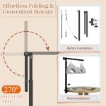 Mot Ycse Professional Dog Grooming Table Arm with Hammock, Scissors, Nail Clipper Kit - Adjustable Grooming Arm Restraint System for Small Medium Pets at Home or Salon(Gray)