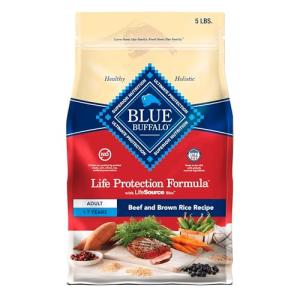 Blue Buffalo Life Protection Formula Adult Dry Dog Food, Helps Build and Maintain Strong Muscles, Made with Natural Ingredients, Beef & Brown Rice Recipe, 5-lb. Bag