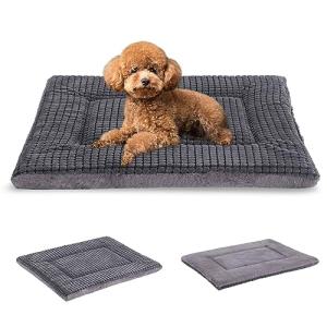 BVAGSS Dog Bed Mat,Reversible Dog Crate Pad, Memory Foam Dog Beds, Soft Warm Pet Cushion for Small Medium Dogs, Washable Pet Sleeping Mattress Kennel Bed Pad XH079 (24''x18''x1.6'',Light Grey)