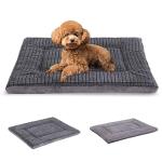 BVAGSS Dog Bed Mat,Reversible Dog Crate Pad, Memory Foam Dog Beds, Soft Warm Pet Cushion for Small Medium Dogs, Washable Pet Sleeping Mattress Kennel Bed Pad XH079 (24''x18''x1.6'',Light Grey)