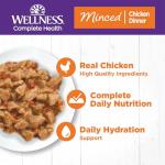 Wellness Complete Health Minced Adult Wet Cat Food, Natural, Protein-Rich, Grain Free, 5.5 Ounce, 24 Pack, (Chicken Entrée)