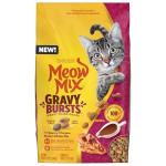 Meow Mix Gravy Bursts Dry Cat Food, Chicken, 3 LB Bag