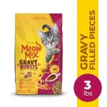 Meow Mix Gravy Bursts Dry Cat Food, Chicken, 3 LB Bag