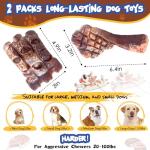 Fuufome Dog Chew Toys for Aggressive Chewers：2 Pack Indestructible Dog Toy for Large Breed- Tough Nylon Teething Bone Toy to Keep Them Busy