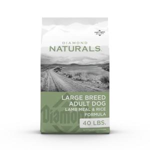Diamond Naturals Large Breed Adult Dry Dog Food Lamb Meal and Rice Formula with Protein from Real Lamb, Probiotics and Essential Nutrients to Support Balanced and Overall Health in Adult Dogs 40lb
