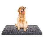 Washable Dog Bed Mat Ultra Soft Dog Crate Pad Comfy Fluffy Pet Kennel Beds Dog Sleeping Mattress for Large Jumbo Medium Small Dogs, 41 x 27 Inch, Gray