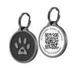 Pet Dwelling QR Dog ID Tag – Smart Dog Tag & Cat Tag with Free Personalized Online Profile, Instant Scan Alerts & AI Powered Insights (Lux Black Paw)