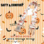 Elegant little tail Dog Collar with Leash, Pumpkin Print Pet Collar Leash Adjustable Collar for Small Medium Large Dogs Soft Puppy Collars with Quick Release Buckle Girl Boy Dog Collars