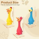 LLSPET Dog Squeaky Toys 3 Pcs Rubber Chicken Dog Toy, Squeaking Fun Chew Toy for Dogs Indoor and Outdoor Interactive Toys for Medium and Large Breeds 7.9 inch