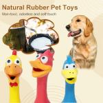 LLSPET Dog Squeaky Toys 3 Pcs Rubber Chicken Dog Toy, Squeaking Fun Chew Toy for Dogs Indoor and Outdoor Interactive Toys for Medium and Large Breeds 7.9 inch