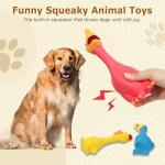 LLSPET Dog Squeaky Toys 3 Pcs Rubber Chicken Dog Toy, Squeaking Fun Chew Toy for Dogs Indoor and Outdoor Interactive Toys for Medium and Large Breeds 7.9 inch