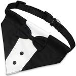 GOYOSWA Dog Tuxedo Suit Wedding Bandana Collar with Bow Tie, Adjustable Formal Dog Tux, Engagement Birthday Tuxedo for Small Medium Large Dogs Pets (Large: Neck 15”-25”)