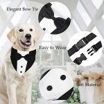 GOYOSWA Dog Tuxedo Suit Wedding Bandana Collar with Bow Tie, Adjustable Formal Dog Tux, Engagement Birthday Tuxedo for Small Medium Large Dogs Pets (Large: Neck 15”-25”)