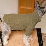 Fitwarm Thermal Knitted Dog Sweater Doggy Winter Coat Pet Clothes Doggie Turtleneck Jacket Puppy Outfits Cat Sweatsuit Sage Green Medium