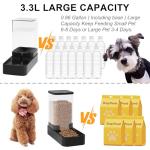 Wefeedy Automatic Cat Feeder and Water Dispenser in Set with Pet Food Bowl,Gravity Dog Waterer and Food Feeder for Small Medium Dog Cat Puppy Kitten Large Capacity(3.3L,Black)