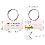 Hotop 16 Pieces Sublimation Blank Dog Tags Aluminum Bone Shaped Pet Name ID Tags Double Sided with 16 Pieces Key Rings for Dogs and Cats