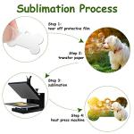 Hotop 16 Pieces Sublimation Blank Dog Tags Aluminum Bone Shaped Pet Name ID Tags Double Sided with 16 Pieces Key Rings for Dogs and Cats