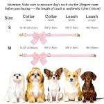 Dog Collar and Leash Set - Metal Buckle Adjustable Puppy Collar, Cute Dog Collar and Leash Set with Flower Bow Tie, Puppy Collar with 5 FT Leash, Soft & Comfortable Collar for Small Medium Dogs-S