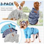 3 Pack Dog Sweaters for Small Dogs Girl Boy Winter Fleece Clothes Warm Soft Dog Sweatshirt Outfit for Dogs Cats Pet Apparel (Navy Blue+Grey+Light Blue, X-Large)