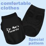 Cozy Sleeveless Canine Wear Dog Clothes, Soft, Lightweight, and Breathable Cotton Dog Shirt with I'm Mom's Favorite Print.Vest Tank Top Ideal for Small, Medium, and Large Breeds Black M