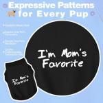 Cozy Sleeveless Canine Wear Dog Clothes, Soft, Lightweight, and Breathable Cotton Dog Shirt with I'm Mom's Favorite Print.Vest Tank Top Ideal for Small, Medium, and Large Breeds Black M