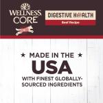 Wellness CORE Digestive Health Beef Grain Free Wet Dog Food, 13 Ounce Can (Pack of 12)