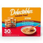Hartz Delectables Stew Lickable Wet Cat Treats for Adult & Senior Cats, Variety Pack, 30 Count