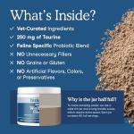 Fera Pets Wellness Blend - Cat Health Supplement with Feline-Specific Probiotics, Taurine and Lysine - Promotes Healthy Joints, Immunity, Heart & Bladder -Powder - 60 Scoops