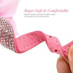 PET ARTIST Rhinestone Dog Collar and Leash Set, Sparkling Girl Dog Collars with Bling Diamonds, Soft Suede Leather Pink Puppy Collars with Cute Flower for Small Dogs Cats Walking Party Wedding,XS
