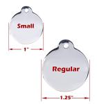 Personalized Dog Tag with 5 Lines of Custom Deep Engraved Durable Stainless Steel Pet ID Name Tag Designer Regular Size Round