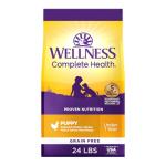 Wellness Complete Health Puppy Dry Dog Food, Grain Free, Natural, Chicken & Salmon Recipe, (24-Pound Bag)