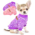 2 Pieces Dog Sweaters for Small Dogs Fall Winter Dog Clothes Female Fleece Puppy Sweater Warm Thick Outfit Pet Small Dog Sweater for Boy Girl Dogs,XXS