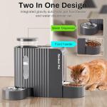 Gardner Pet Automatic Gravity Cat Food Feeder and Water Dispenser Stainless Steel Two-in-One Set Large Capacity Dispenser for Pets Dogs, Puppies, Kittens-(0.8 Gallons x 2)