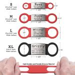 Anavia Slide On Silent Pet ID Tags, S/M/L/XL Personalized Multi-Color Silicone Band Cat Dog Name Tags, Customized Engraved Stainless Steel, Chew-Proof Quiet Dog Collar Tags (X-Large, White)
