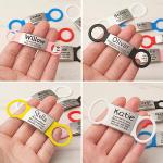 Anavia Slide On Silent Pet ID Tags, S/M/L/XL Personalized Multi-Color Silicone Band Cat Dog Name Tags, Customized Engraved Stainless Steel, Chew-Proof Quiet Dog Collar Tags (X-Large, White)
