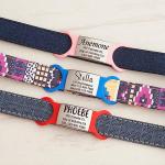 Anavia Slide On Silent Pet ID Tags, S/M/L/XL Personalized Multi-Color Silicone Band Cat Dog Name Tags, Customized Engraved Stainless Steel, Chew-Proof Quiet Dog Collar Tags (X-Large, White)