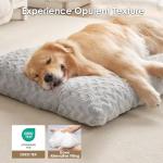 EHEYCIGA Washable Dog Crate Bed for Large Dogs, Fluffy Pet Kennel Pad Reversible for Doggie and Cats, Plush Faux Fur Pet Sleeping Mattress Mat, 35" x 23"x 3.5", Grey