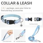 PUPTECK Adjustable Dog Harness Collar and Leash Set Step in No Pull Pet Harness for Small Medium Dogs Puppy and Cats Outdoor Walking Running, Soft Mesh Padded Reflective Vest Harnesses, Blue S