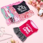 Clysee 6 Pack Girl Dog Clothes Pet Dress Shirt Female Cute Dog Sundress Puppy Summer Apparel Clothes Outfits with Ruffles for Pets Cats (Small Size)