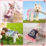 Clysee 6 Pack Girl Dog Clothes Pet Dress Shirt Female Cute Dog Sundress Puppy Summer Apparel Clothes Outfits with Ruffles for Pets Cats (Small Size)