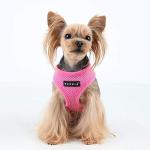 Puppia Soft Dog Harness No Choke Over-The-Head Triple Layered Breathable Mesh Adjustable Chest Belt and Quick-Release Buckle, Pink, Small