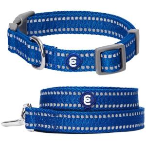 Blueberry Pet Essentials Reflective Dog Collar & Leash Set, Adjustable for Small Dogs | Safe Walking Gear for Pet Parents, Puppy Training & Daily Use SmallDogs, Navy