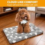 WITTOP Washable Dog Bed Plush Orthopedic Outdoor Crate Mat with Non-Slip Bottom,Luxe Soft Kennel Pad for Pets, Cozy Cage Cushion & Pet Sleeping Mattress Large Sized,Medium,Small Dogs,18 x 14 inch,Gray