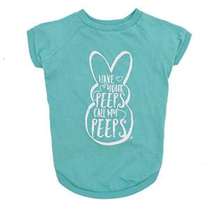 Peeps for Pets Call My Peeps Dog T Shirt - Teal Blue Dog T Shirt for Dogs Soft and Comfortable Machine Washable Dog Shirt - Officially Licensed Peeps Pet Dog Clothing,FF16040