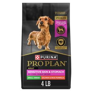 Purina Pro Plan Sensitive Skin and Stomach Dog Food Small Breed, Adult Salmon & Rice Formula - 4 lb. Bag
