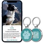 MYLUCKYTAG QR Code Dog ID Tags - Pet Online Profile - Scan QR Receive Instant Location Alert Email