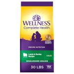 Wellness Complete Health Dry Dog Food with Grains, Made in USA with Real Meat & Natural Ingredients, All Breeds, Adult Dogs (Lamb & Barley, 30-lb) – With Nutrients for Immune, Skin, & Coat Support,