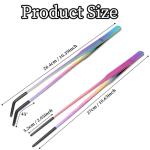 2PCS Stainless Steel Reptile Feeding Tongs with Rubber Tip, 10.6" Straight & Curved Long Tweezers, Perfect for Aquariums & Crafts - Ideal Bearded Dragon & Snake Tank Accessories, Terrarium Supplies